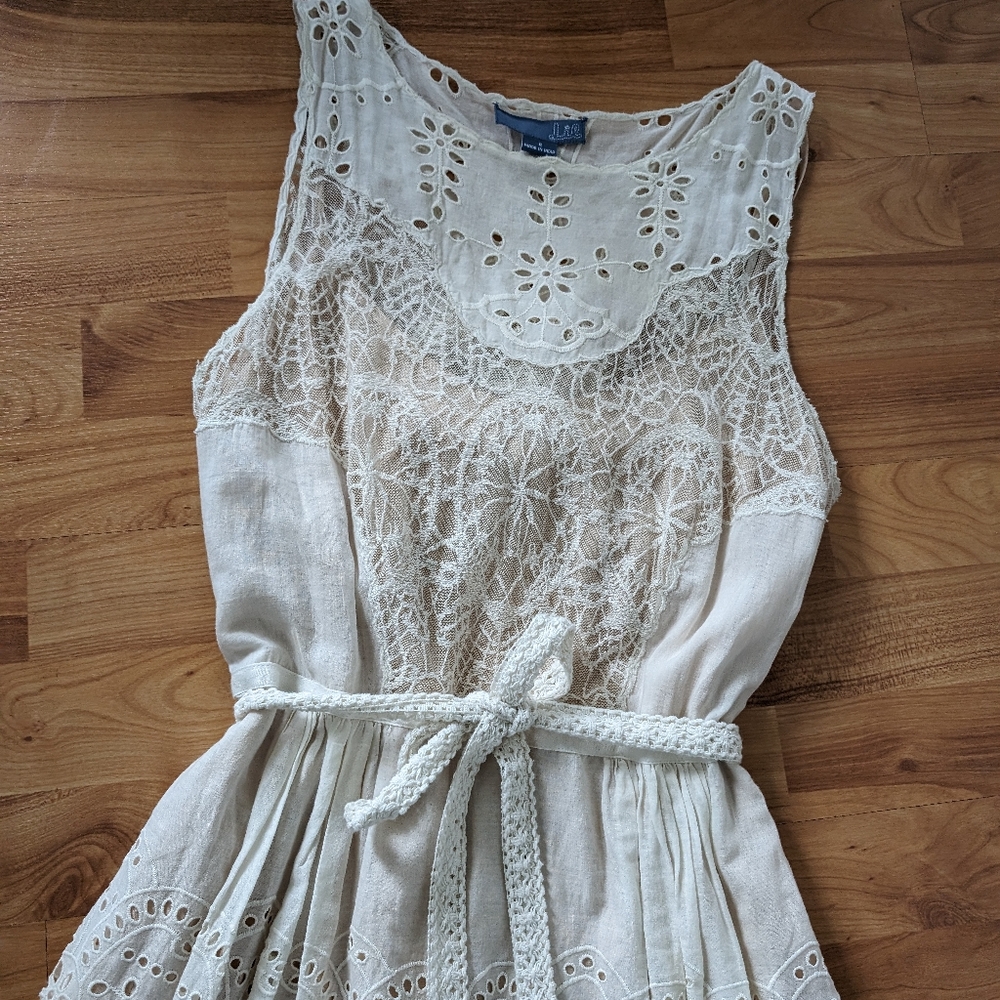 Anthropologie Lil Windward Lace Midi Dress in Cream - Picture 9 of 15